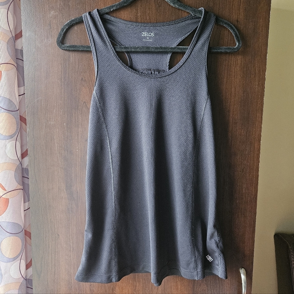 ZELOS Women's Black Racerback Activewear Tank Top